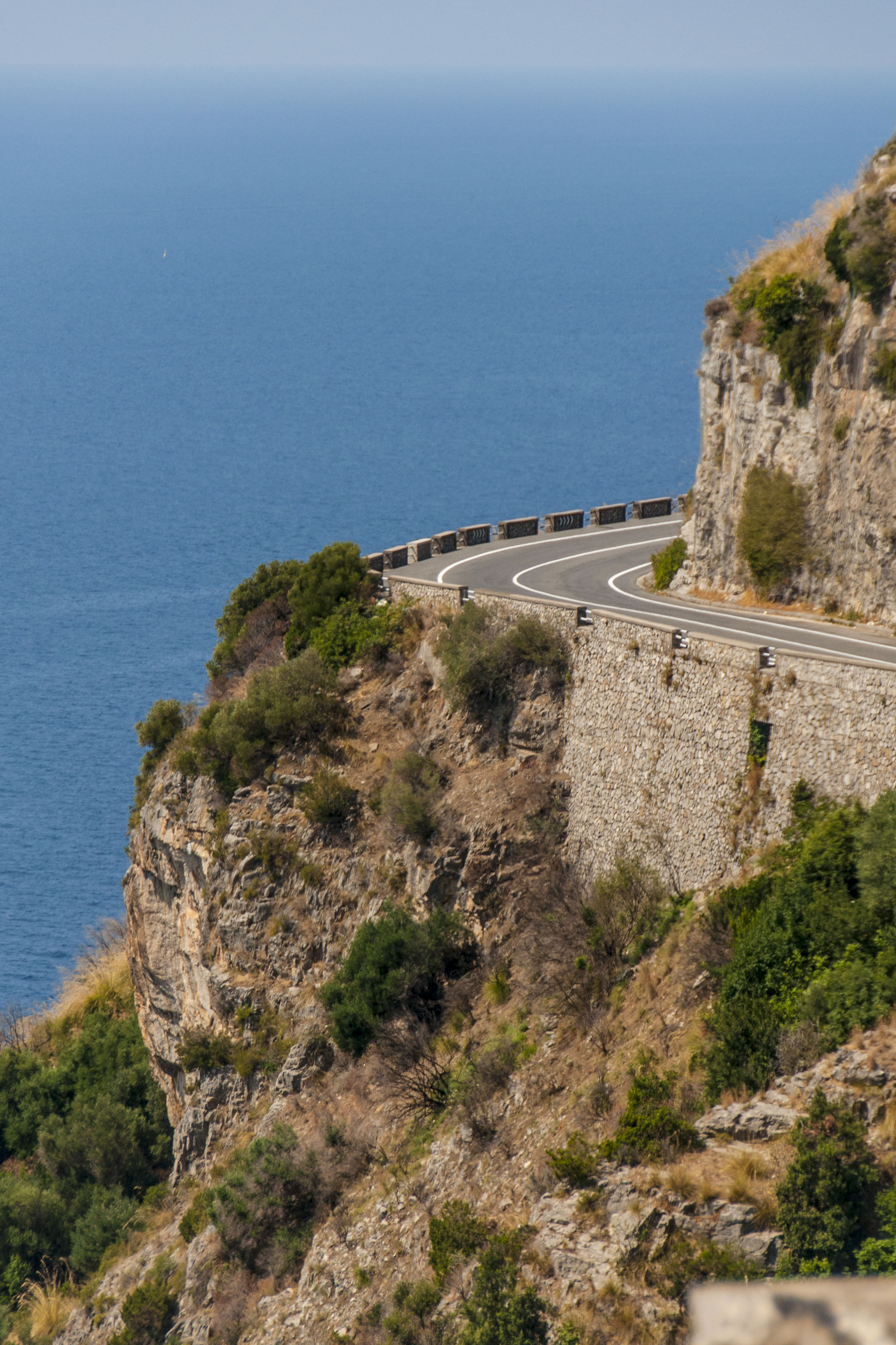 Coastal road above the sea on the Amalfi Coast
