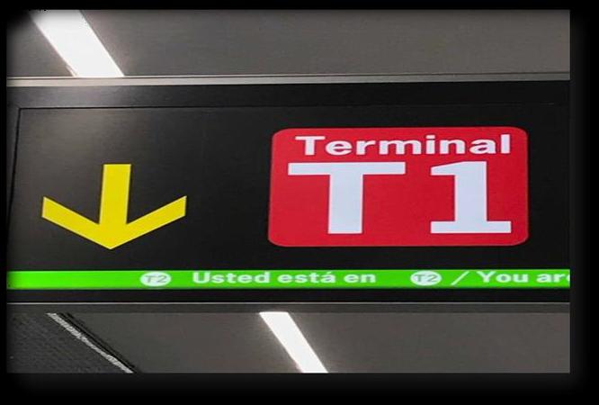Terminal 1 airport sign