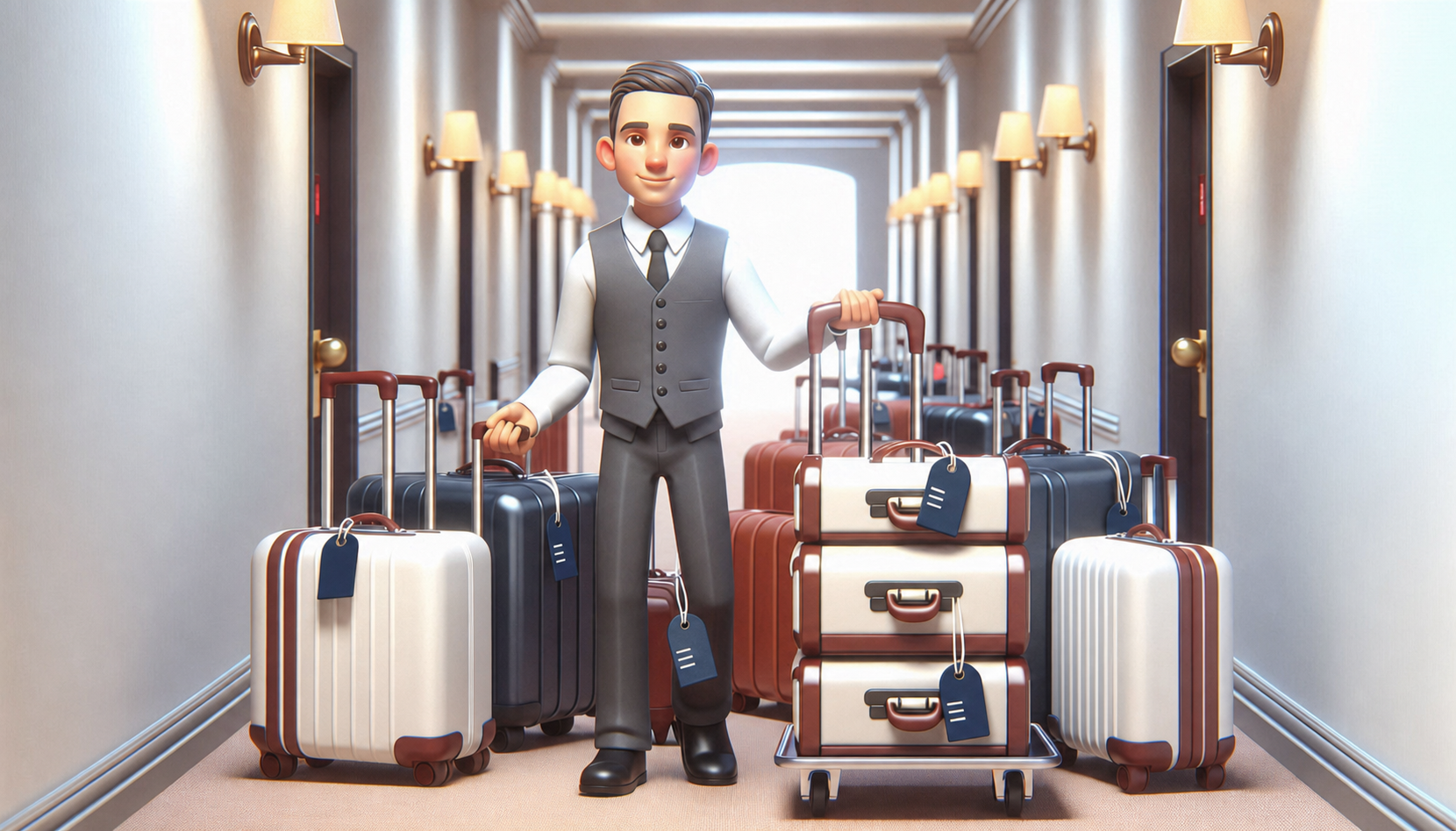 Insight Vacations luggage prepared with dark blue tags